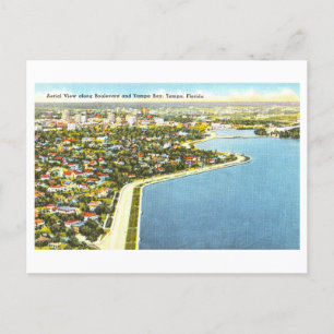 Vintage Tampa Bay, Florida, Luftbild Postkarte