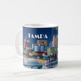Vintage Tampa Florida Skyline der 40er Jahre Kaffe Kaffeetasse