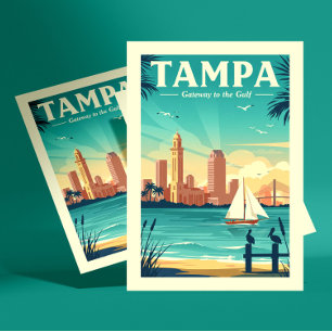 Vintage Tampa Postkarte