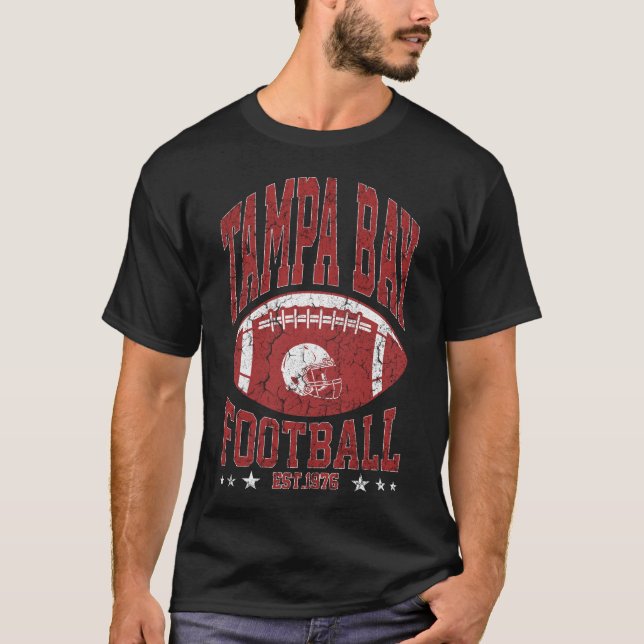 Vintage TampaBay Football Retro Distressed T-Shirt (Vorderseite)