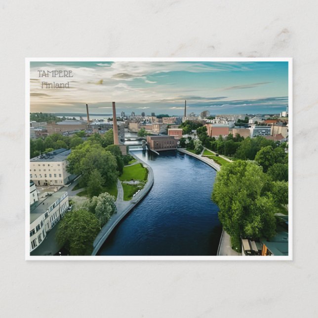 Vintage Tampere Finnland Tourismus Finnland Postkarte (Vorderseite)
