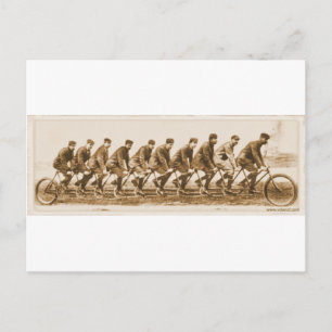 Vintage Tandem-Fahrrad für mehrere Personen altes Postkarte