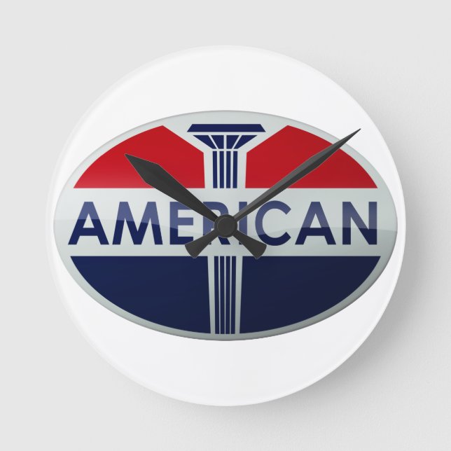 Vintage Tankstelle in Amerika - Uhr (Vorderseite)