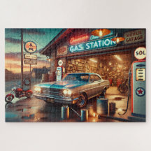 Vintage Tankstelle Klassiker Auto