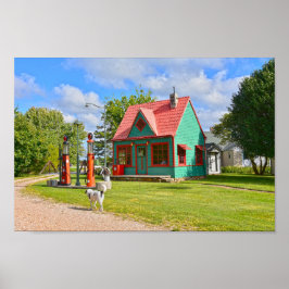 Vintage Tankstelle, Rote Eiche II, Missouri Poster