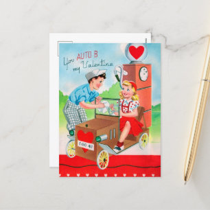 Vintage Tankstelle Valentine Feiertagspostkarte