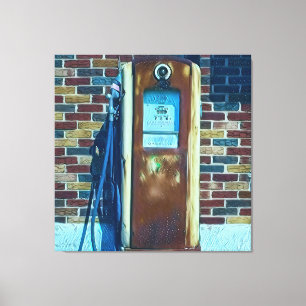 Vintage-Tankstellen-Acrylglasdruck Leinwanddruck