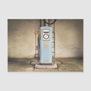 Vintage-Tankstellen-Decoupage-Papier, Tankstelle Seidenpapier