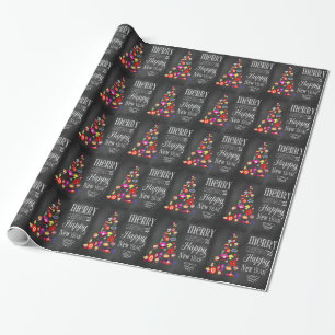 Vintage-Tannen-Schiefertafel-Weihnachtsverpackungs Geschenkpapier