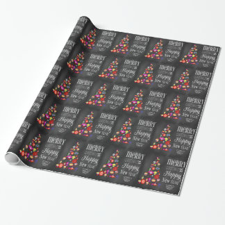 Vintage-Tannen-Schiefertafel-Weihnachtsverpackungs Geschenkpapier