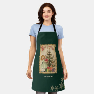 Vintage-Tannenbaum-Weihnachtsgeschenke für kleine Schürze