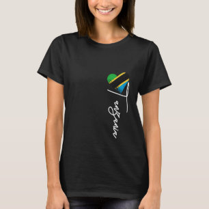 Vintage Tansania-Flagge, Tansania Herz, Tansania V T-Shirt