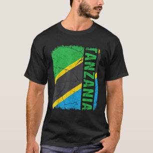 Vintage Tansanische Flagge Tansania Stolz Wurzeln T-Shirt