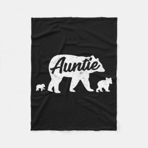 Vintage-Tante Bär mit 2 Jungen zum Muttertag Fleecedecke