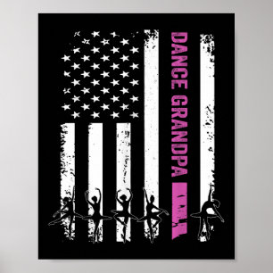 Vintage-Tanz-Opa-Flagge-USA-Liebe-Tänzer_tanzend Poster