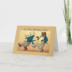 Vintage Tanzbären zum Geburtstag des Vaters Karte
