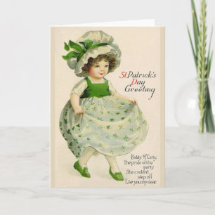 Vintage Tanzen-irischen Mädchen-St Patrick Karte