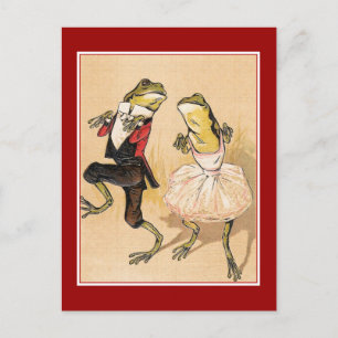 Vintage tanzende Frösche Postkarte