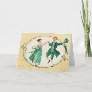 Vintage tanzenden St Patrick Tageskarte Karte