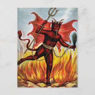 Vintage Tanzender Teufel Postkarte
