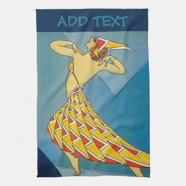 Vintage Tänzer Geschirrtuch (Vertikal)