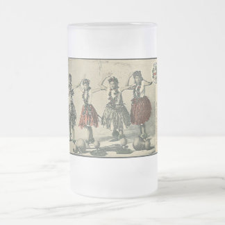 Vintage Tänzer-Tassen Hawaiis Hula Hula Mattglas Bierglas