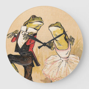 Vintage Tanzfrösche Große Wanduhr