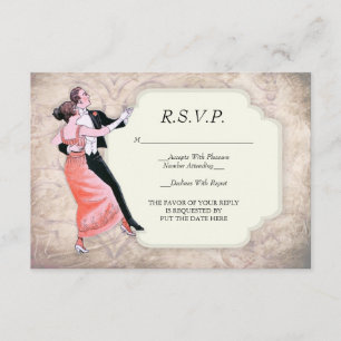 Vintage Tanzkarte der 20er Jahre RSVP Karte
