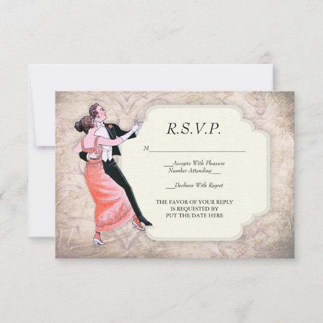 Vintage Tanzkarte der 20er Jahre RSVP Karte (Vorderseite)