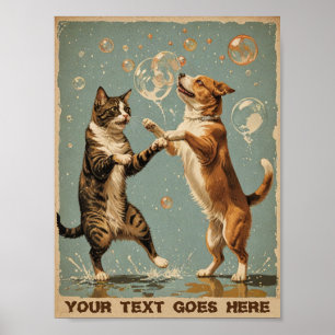 Vintage Tanzkatze Poster