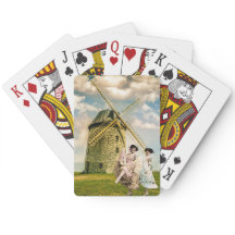 Vintage Tanzmädchen und Windmühle