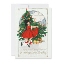 Vintage-Tanzmädchen-Weihnachtskarte
