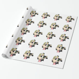 vintage Tanzpaar Geschenkpapier