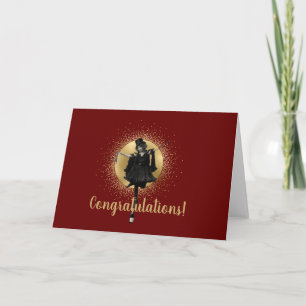 Vintage-Tanzpartnerin mit Zylinder zum Gratulation Karte