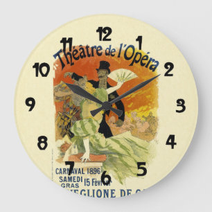 Vintage Tanzsaal Karneval Poster Kunst Große Wanduhr