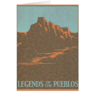 Vintage-Taos-Pueblos New Mexico, Reiseplakat-Kunst