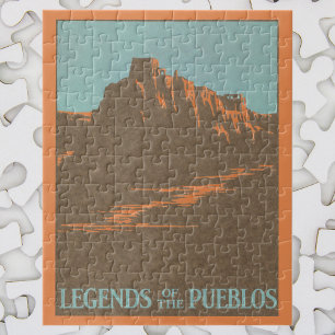 Vintage Taos Pueblos New Mexico, Reiseplakat Kunst Puzzle