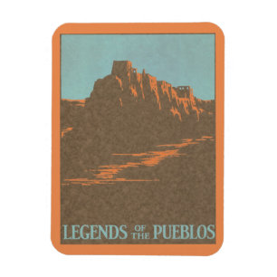 Vintage Taos Pueblos New Mexico, Reiseplaner Kunst Magnet