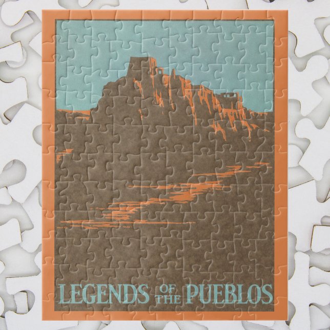 Vintage Taos Pueblos New Mexico, Reiseplaner Kunst Puzzle (Von Creator hochgeladen)