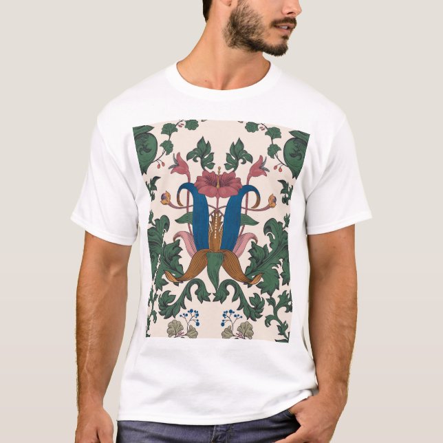 Vintage Tapete aus der Blumenrenaissance. T-Shirt (Vorderseite)