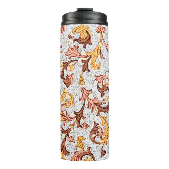 Vintage Tapete - Blumenmuster aus dem 18. Jahrhund Thermosbecher (Vorderseite)