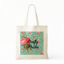 Vintage Tapete Crafty Mutha Tasche mit Rosen