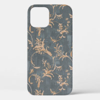 Vintage Tapete mit floralen Retro-Tapeten auf Basi