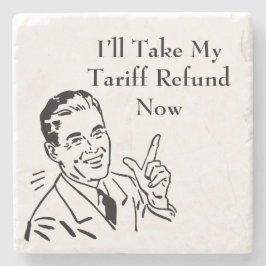 Vintage-Tarif-Rückerstattungsscheck Steinuntersetzer