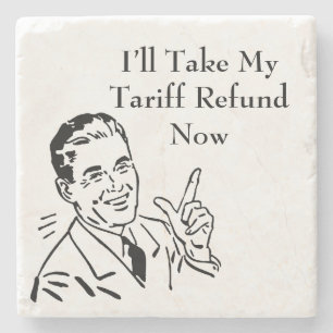 Vintage-Tarif-Rückerstattungsscheck Steinuntersetzer