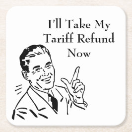 Vintage Tariff Refund Check Rechteckiger Pappuntersetzer