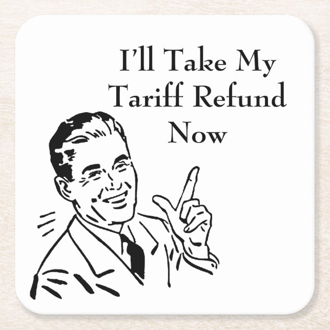 Vintage Tariff Refund Check Rechteckiger Pappuntersetzer (Vorderseite)