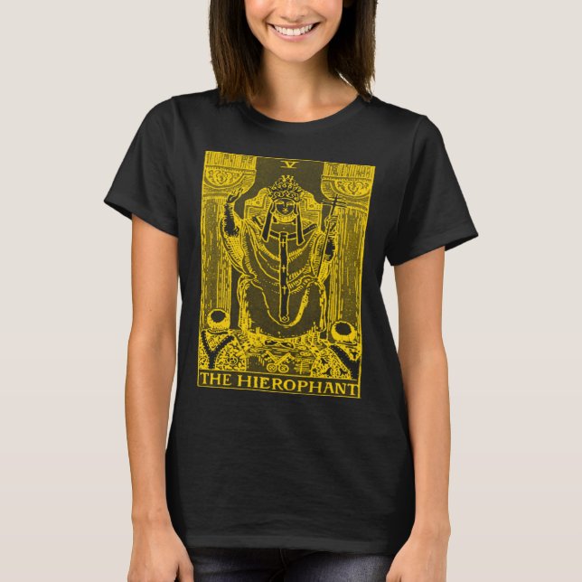 VINTAGE TAROT-KARTE DER HIEROPHANT T-Shirt (Vorderseite)