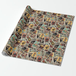 Vintage Tarot Karten Umschlag Papier Geschenkidee Geschenkpapier
