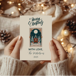 Vintage-Tarot-Weihnachten Feiertagskarte